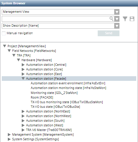 BACnet Automation Station to which the Desigo Automation System Meta File is Imported